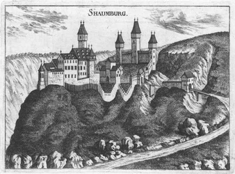 Gravur, Ansicht der Schaunburg, Oberösterreich